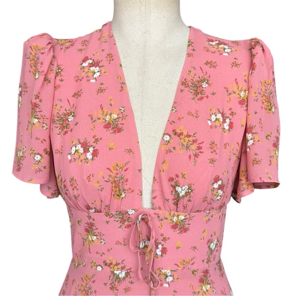 New Reformation Mya Mini Dress in Rosato Pink - Picture 6 of 12